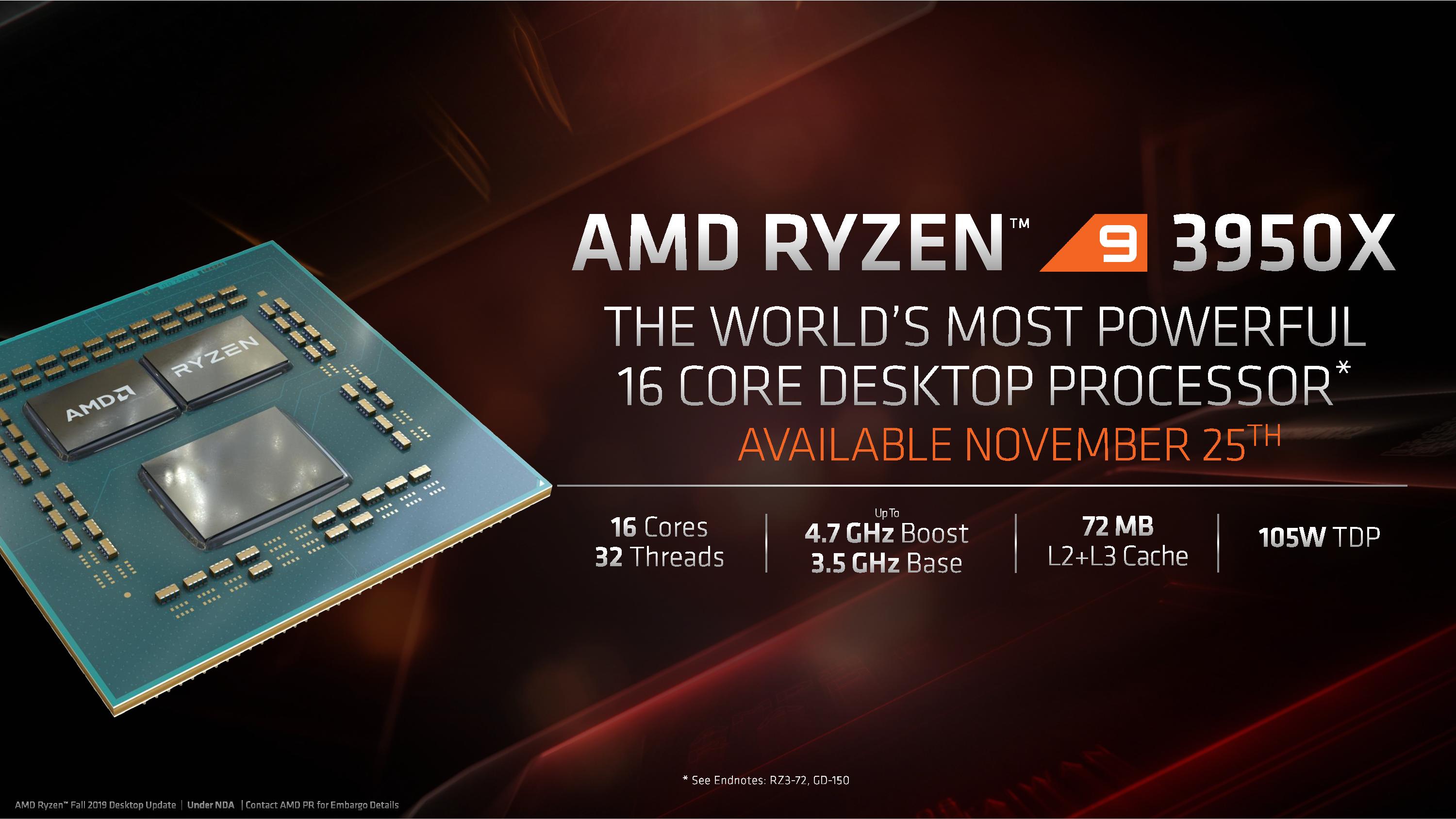 Ryzen 9 3950X: Retail on November 25th - AMD Q4: 16-core Ryzen 9